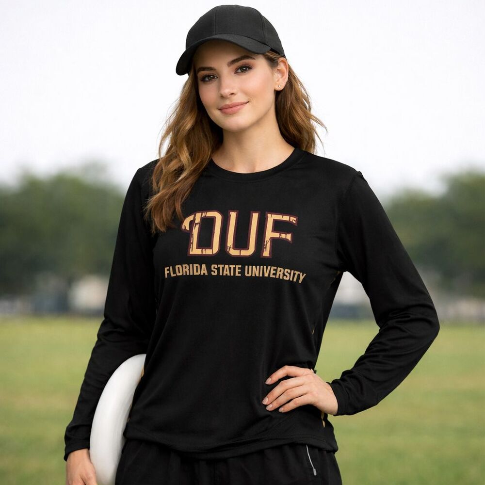 FSU DUF Ultimate Long Sleeve Jersey Y2K College Streetwear M Black Classic